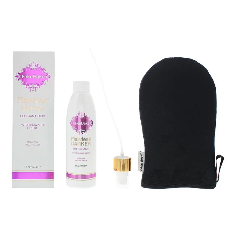 Fake Bake Flawless Darker Self-Tan Liquid 177ml + Application Mitt