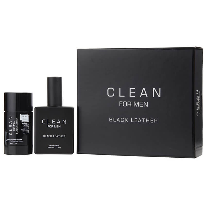 Clean for Men Black Leather 2pc Set 100ml EDT (M)