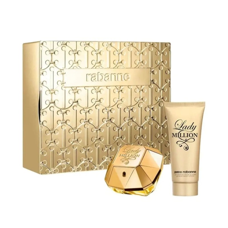 Paco Rabanne Lady Million 2 Piece Gift Set: Eau de Parfum 80ml – Body Lotion 100ml