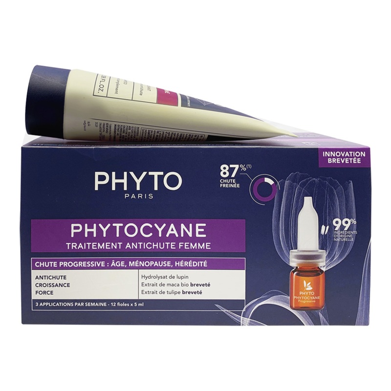 Phytocyane Progressive Treatment – For Women 12x5ml & Free Invigorating Shampoo For Women 100ml