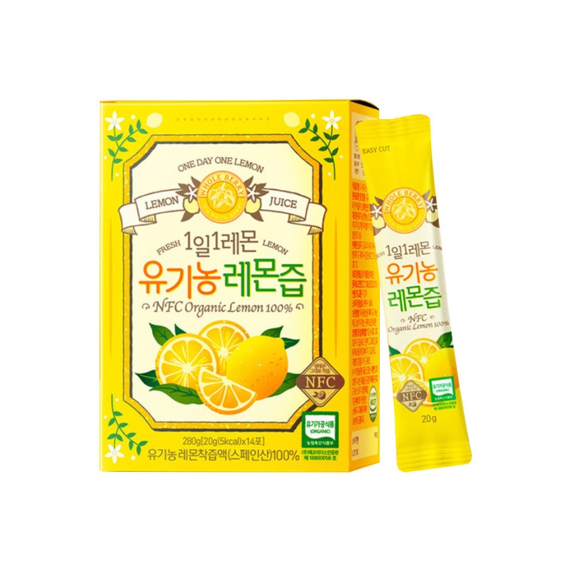 Wholeberry One Day One Lemon NFC Organic Lemon 100% 2Box (25g x 28ea)