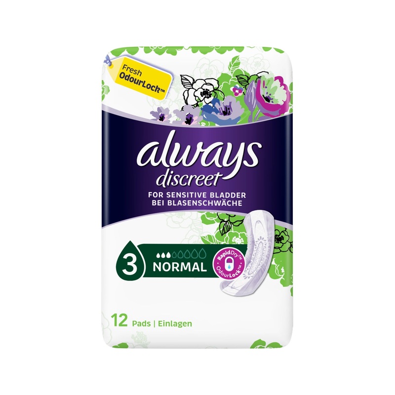 Discreet Incontinence Pads Normal For Sensitive Bladder 12 pads