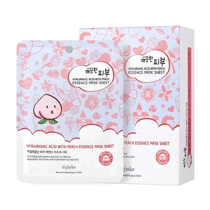esfolio Hyaluronic Acid With Peach Essence Mask Sheet 25ml *10ea