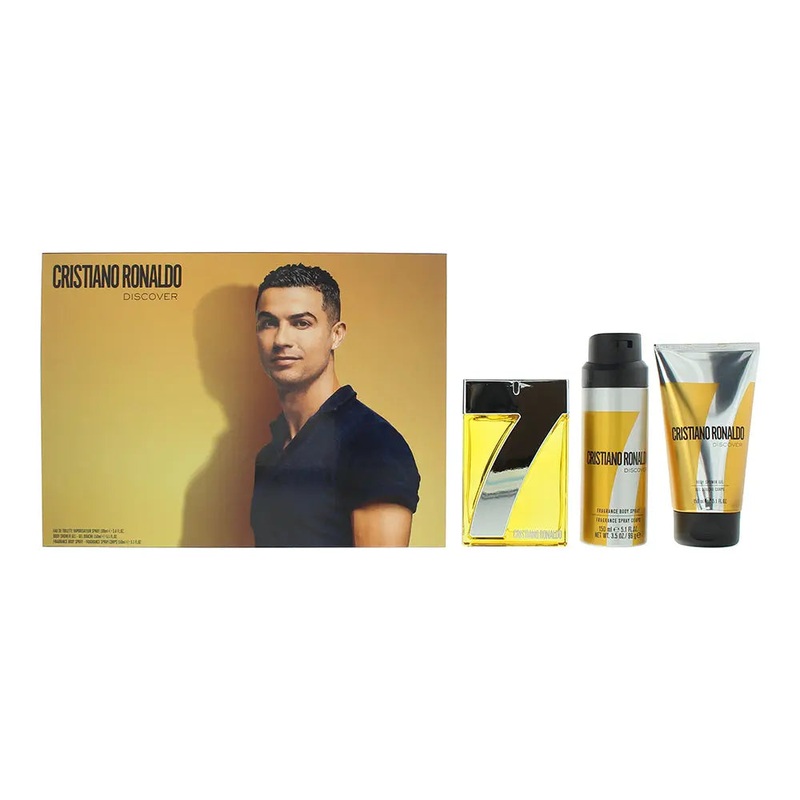 Cristiano Ronaldo Cr7 Discover 3 Piece Gift Set: Eau de Toilette 100ml – Shower Gel 150ml – Body Spray 150ml