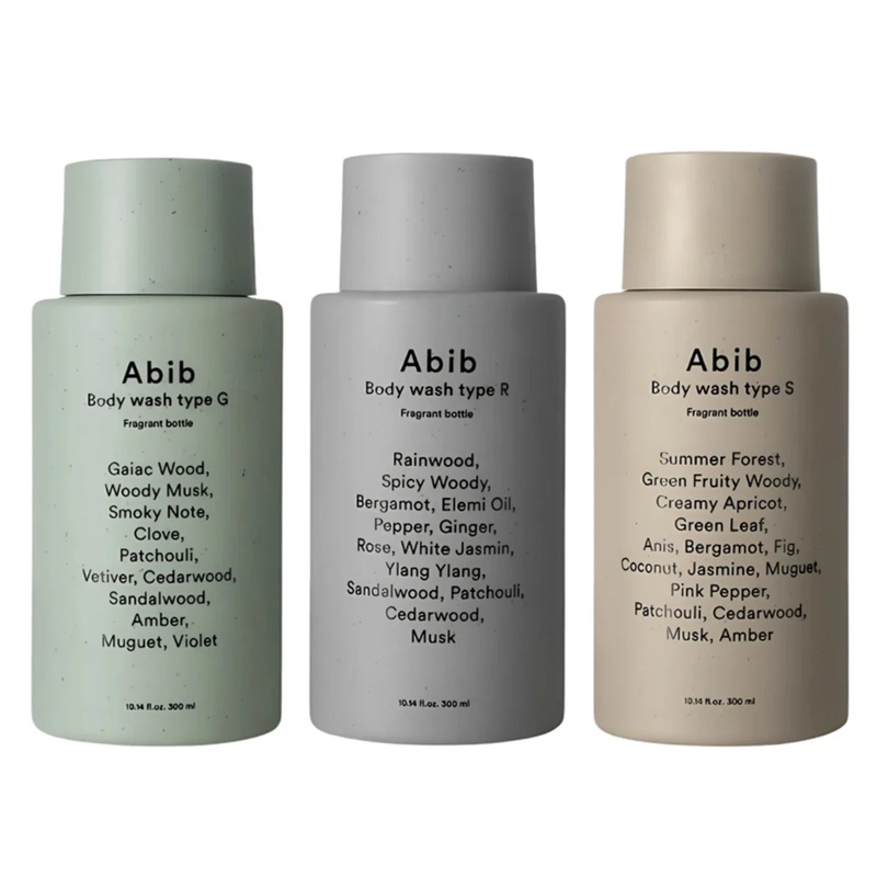 Abib body wash 3type Fragrant bottle 300ml Body wash Type G