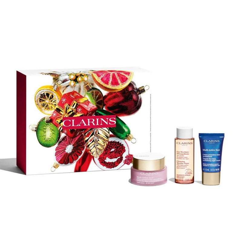 Clarins Multi-Action 3 Piece Gift Set: Day Cream 50ml – Micellar Water 50ml – Night Cream 15ml