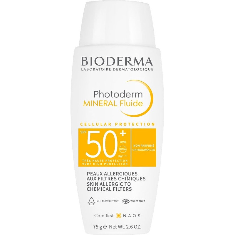 Photoderm Mineral Fluide SPF-50+ Ultra-Light Mineral Sunscreen For Allergic Skin 75g