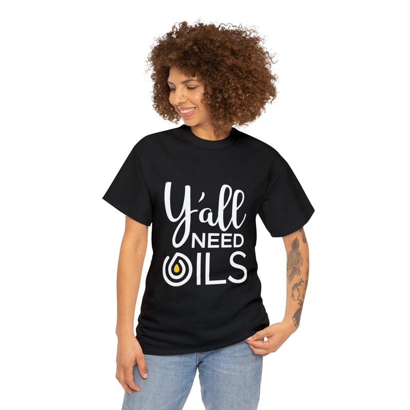 “Y’all Need Oils” Unisex Heavy Cotton Tee Antique Sapphire S