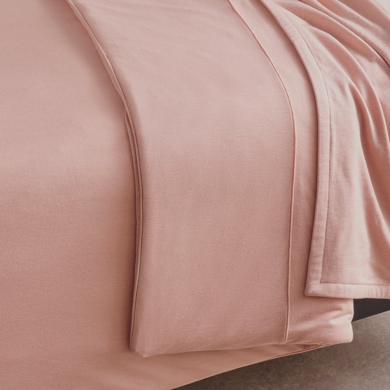 Merino Jersey Duvet Cover – Coral Peony – Double