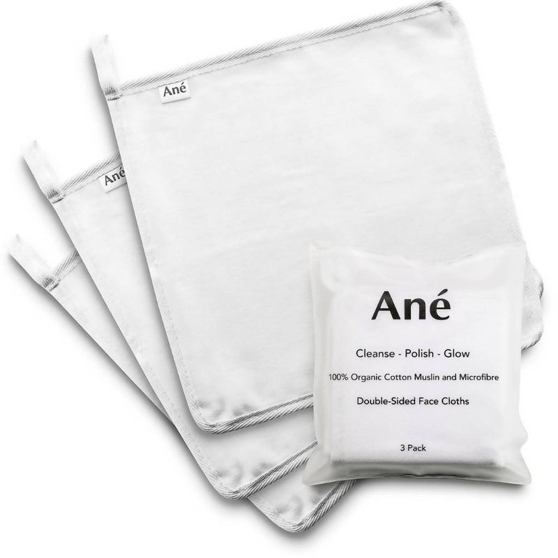 3 Pack Double Sided Muslin & Microfibre Face Cleansing Cloths