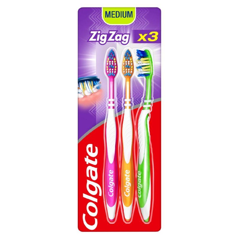 Zigzag Medium Toothbrush X3