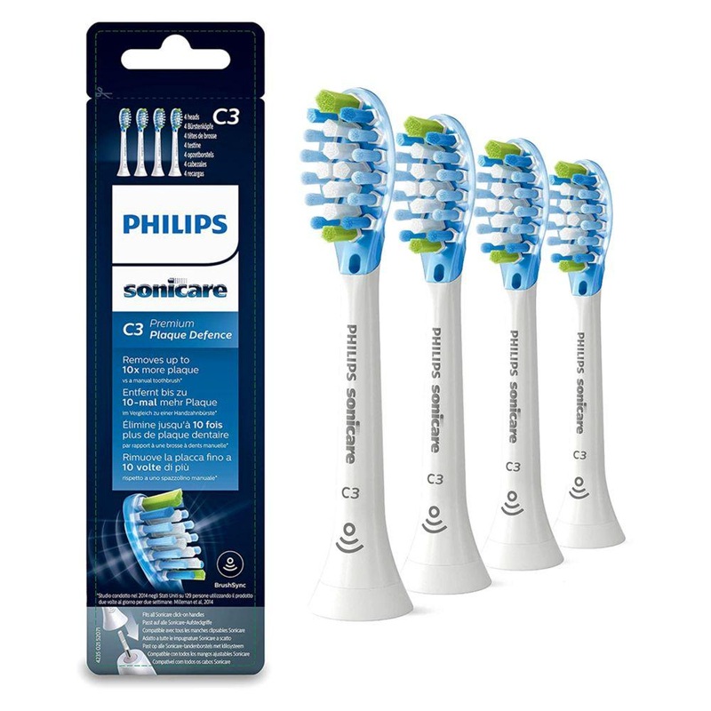 Sonicare Premium Plaque Defence Brushsync Enabled Replacement Brush Heads – 4Pk White Hx9044/17