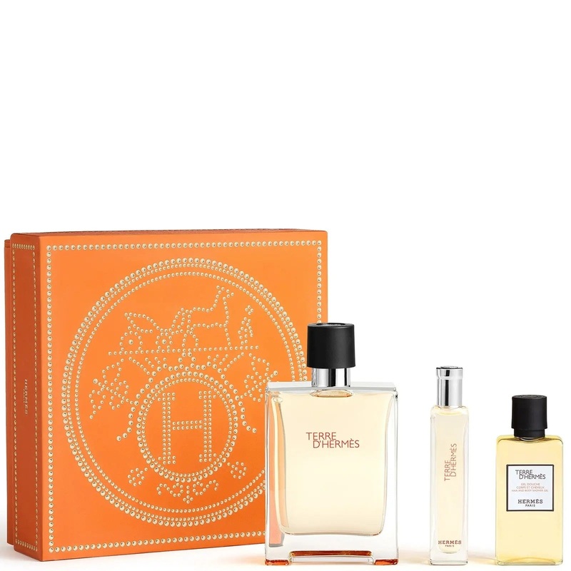Herms Terre D’herms 3 Piece Gift Set: Eau De Toilette 100ml – Eau De Toilette 15ml – Hair And Body Shower Gel 40ml