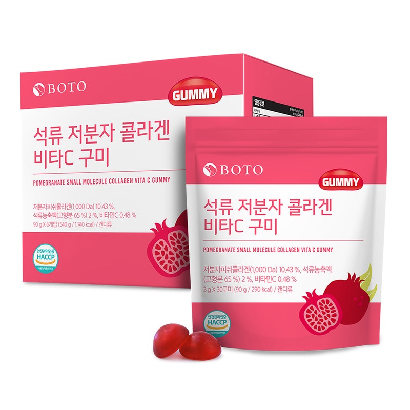 BOTO Pomegranate Small Molecule Collagen Vita Gummy (90g*6ea)