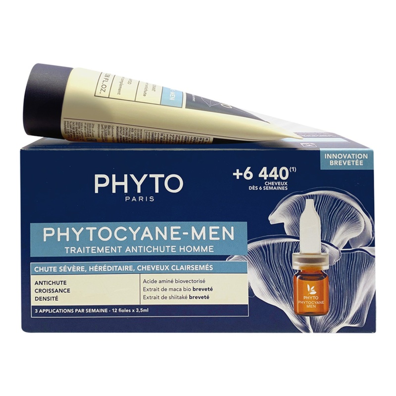 Phytocyane-Men Hair Loss Treatement 12X3.5ml & Free Invigorating Men’s Shampoo 100ml