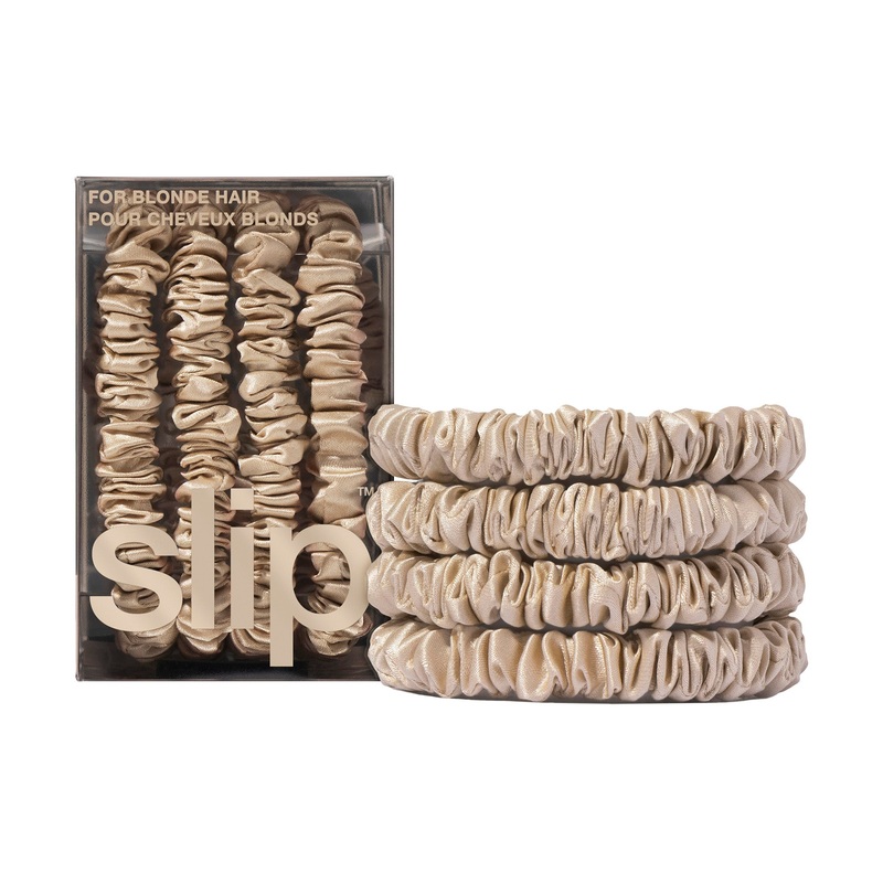 Pure Silk Back To Basics Skinny Scrunchies – Blonde 1 Unit