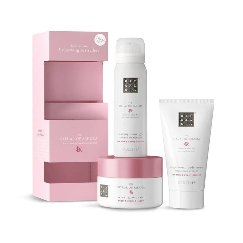 Rituals The Ritual of Sakura Set: Body Scrub 125g + Foaming Shower Gel 50ml  + Body Cream 70ml