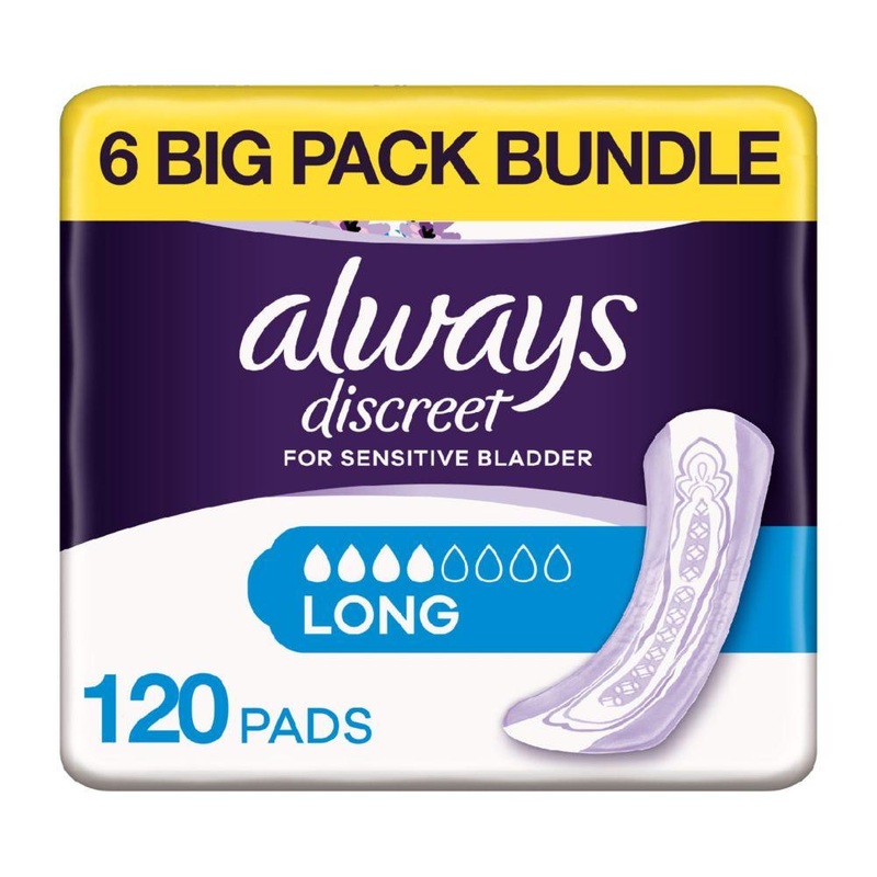 Discreet Long Pads – 120 Pads (6 Pack Bundle)