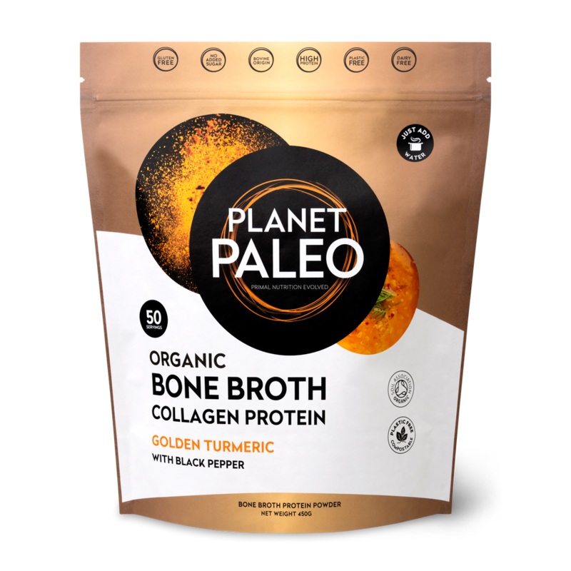 Organic Bone Broth Collagen Protein – Golden Turmeric 450g