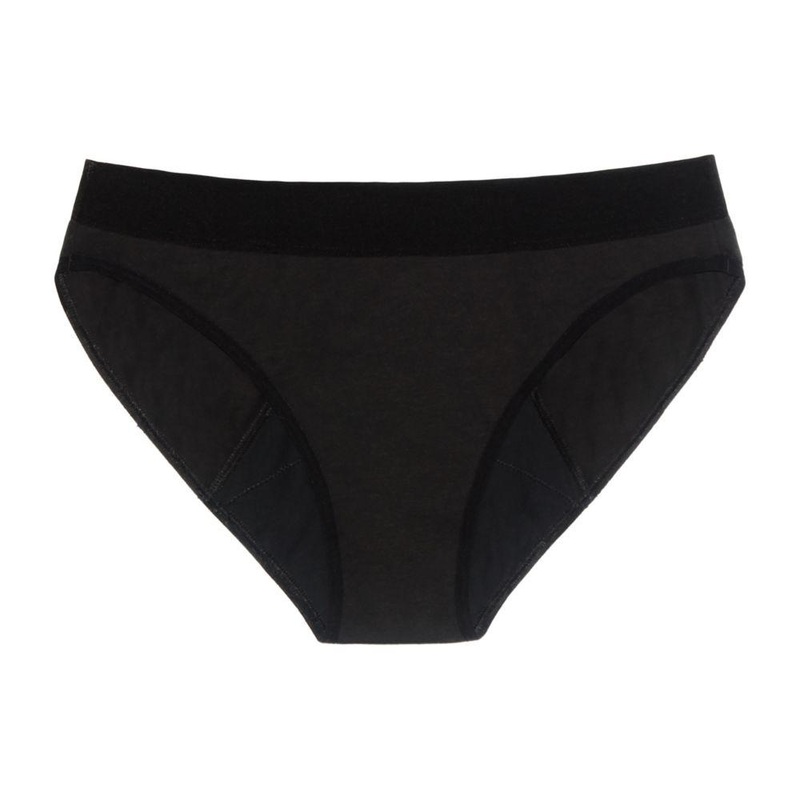 Period-Proof Organic Cotton Bikini – Black, Medium