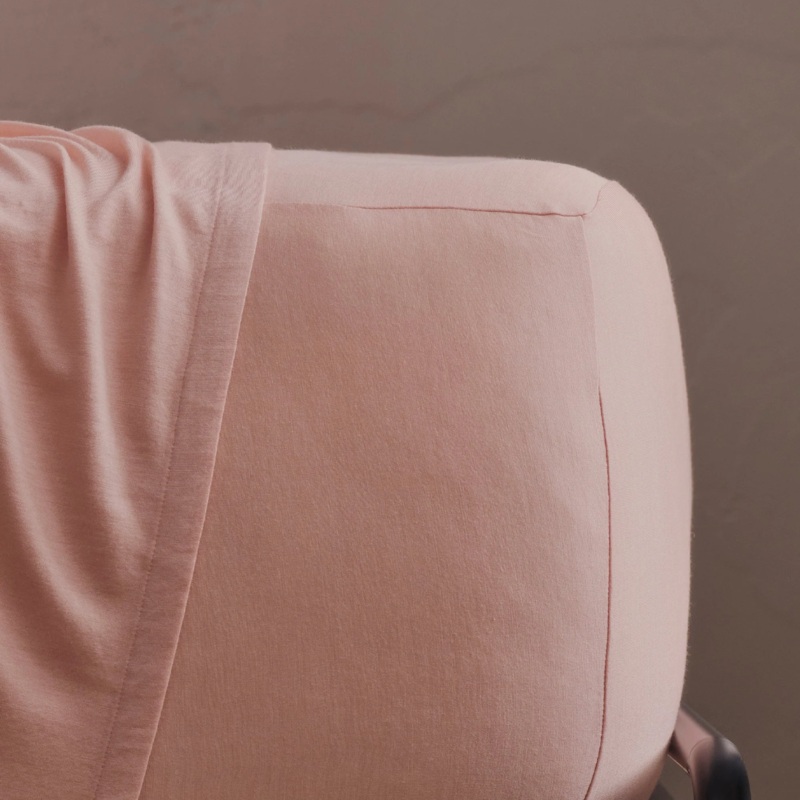 Merino Jersey Fitted Sheet – Coral Peony – Double