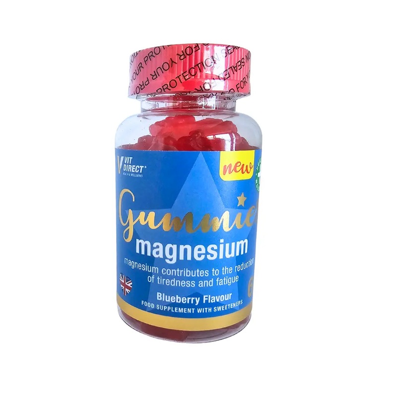 Vit Direct Vitamin Gummies Magnesium – 60 Chewable Gummies – Blueberry Flavour