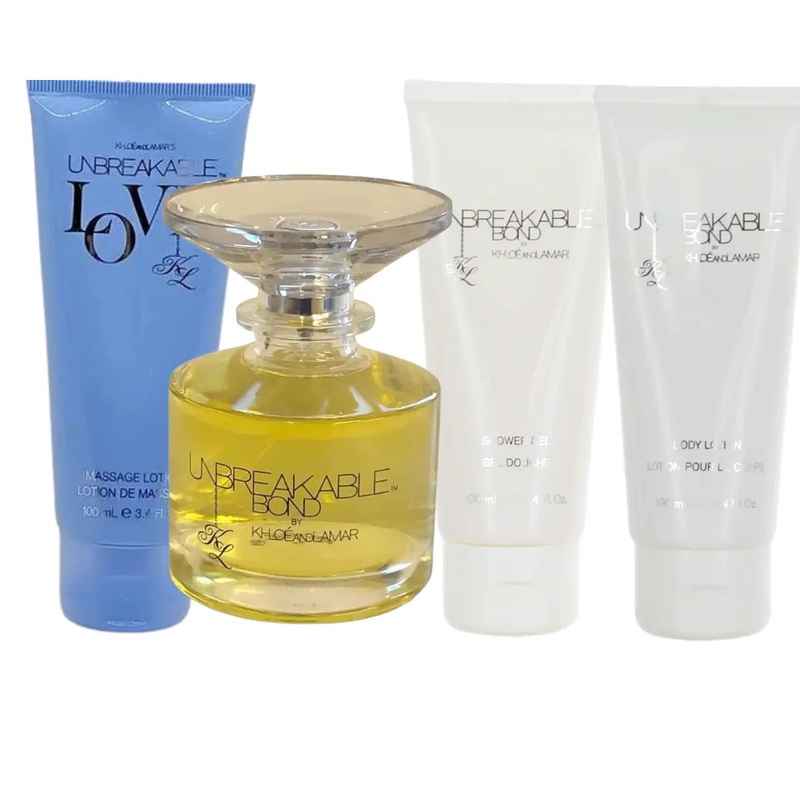 Khloe and Lamar Unbreakable Bond Gift Set Unboxed EDT 30ml + B/Lotion 100ml + S/Gel 100ml + M/Lotion 100ml