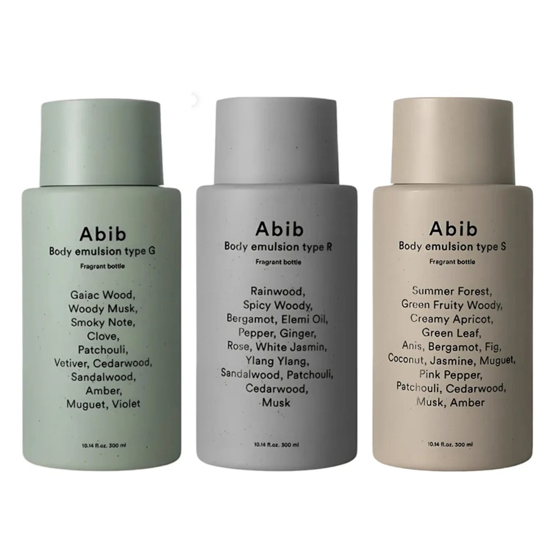Abib body emulsion 3type Fragrant bottle 300ml Body emulsion type G
