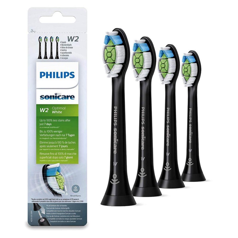 Sonicare Optimal White Brushsync Enabled Replacement Brush Heads – 4Pk Black Hx6064/13
