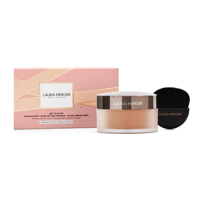 Set To Glow Loose Setting Powder Glow & Brush Set – Medium Deep