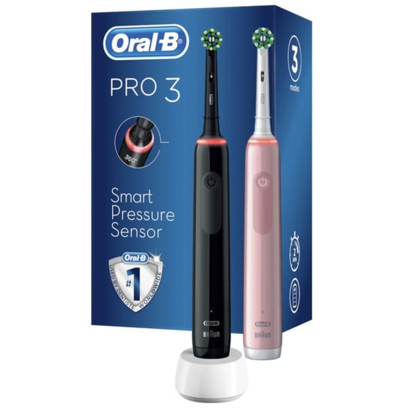 Oral-B Pro 3 – 3900 Duo Pack Black & Pink