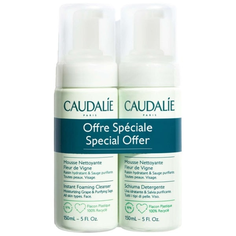 Caudalie Face Vinoclean Instant Foaming Cleanser 150ml x 2 (Worth 36)