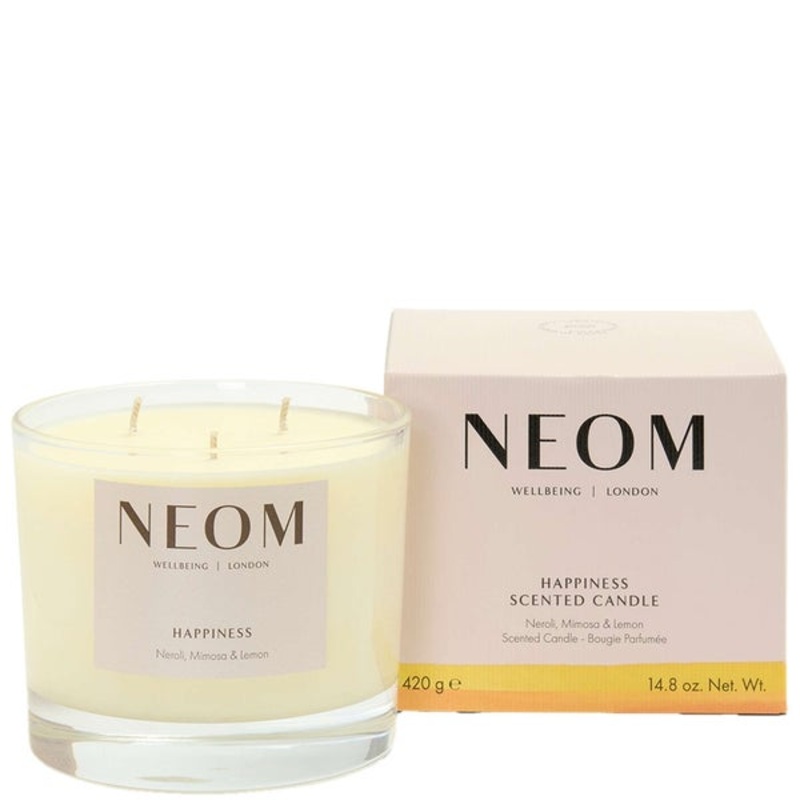 Neom Wellbeing London Scent To Make You Happy Happiness Scented Candle (3 Wicks) 420g